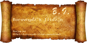 Borovnyák Ilián névjegykártya